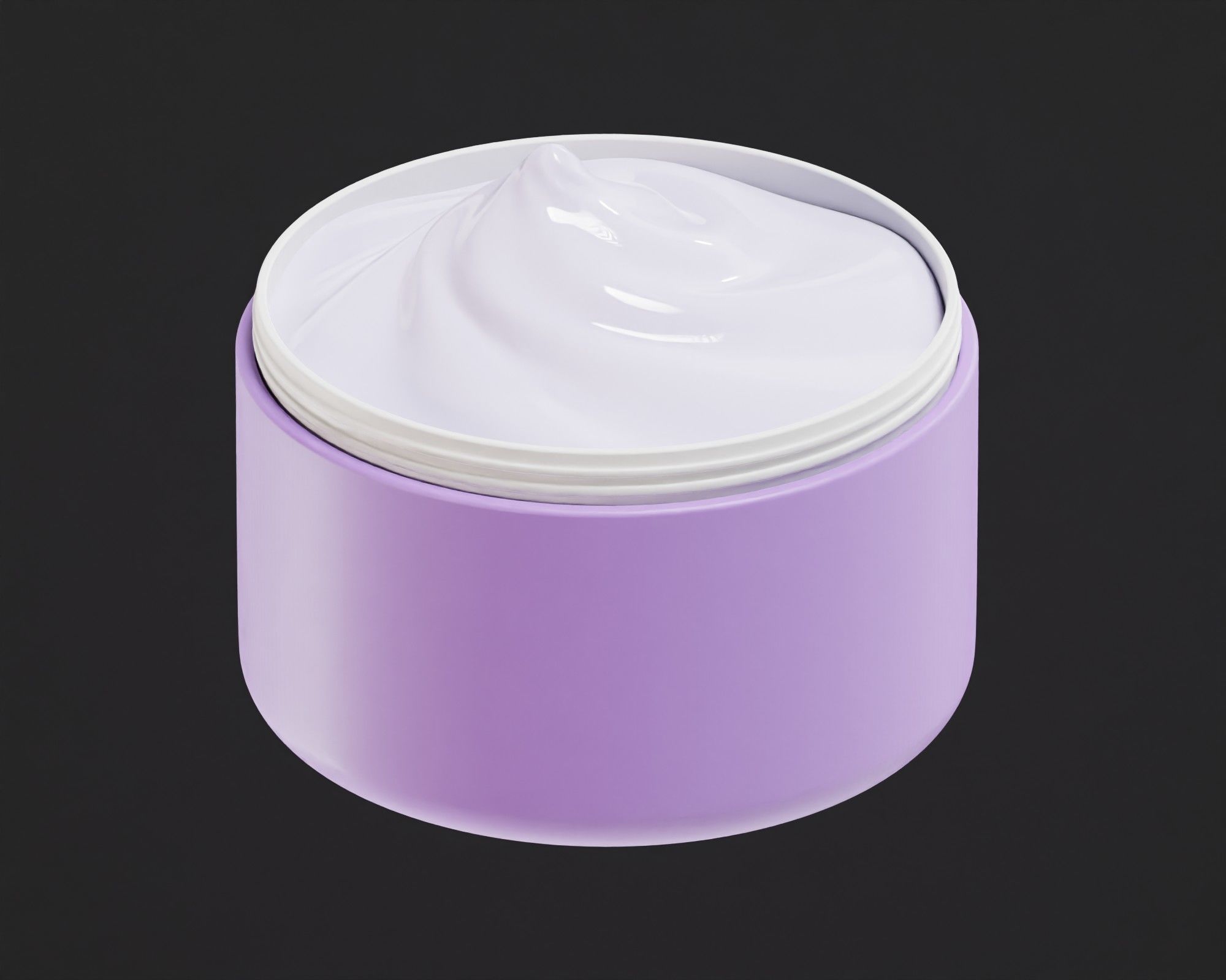 Cosmetics cream jar Low-poly 3D model_1