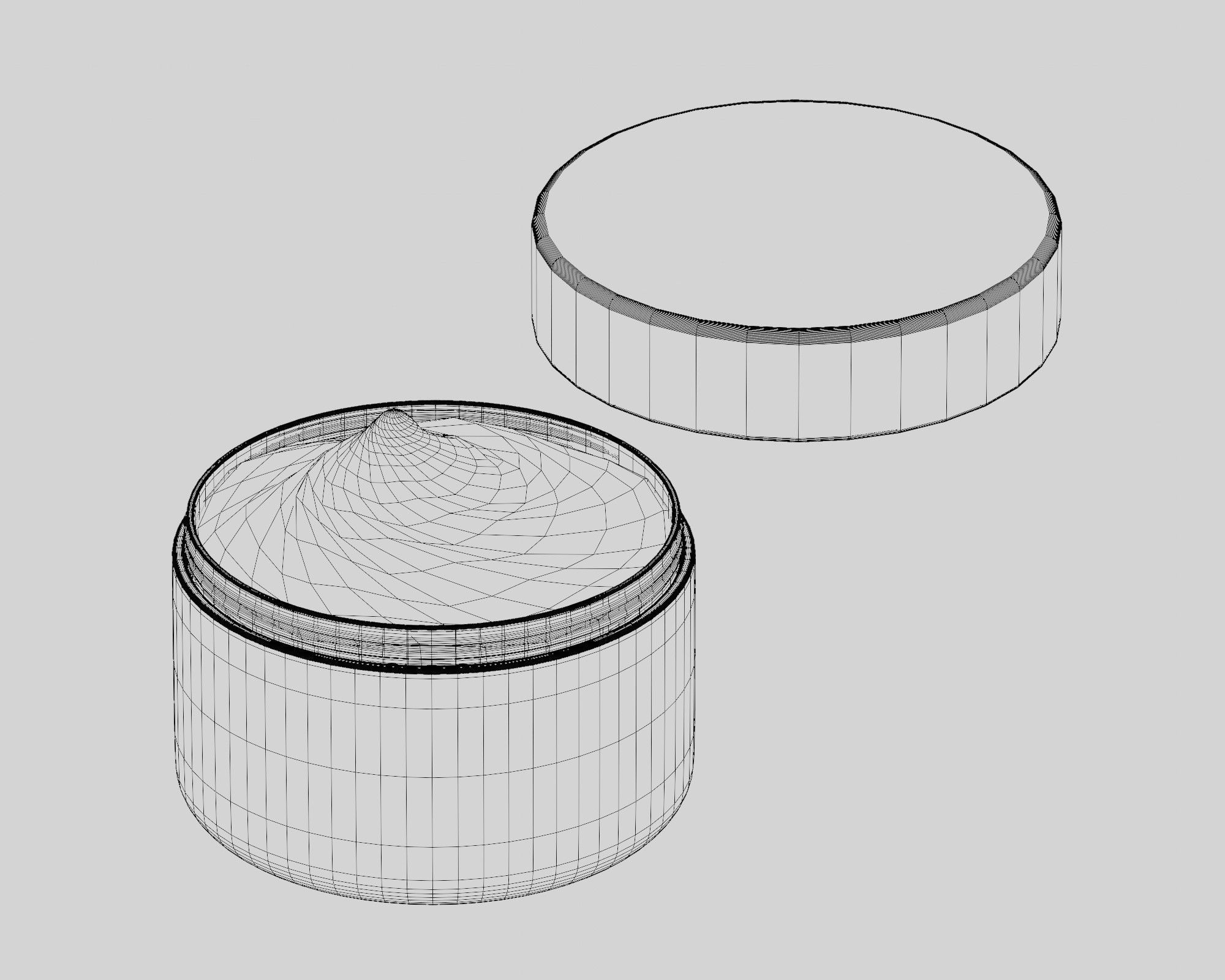 Cosmetics cream jar Low-poly 3D model_5