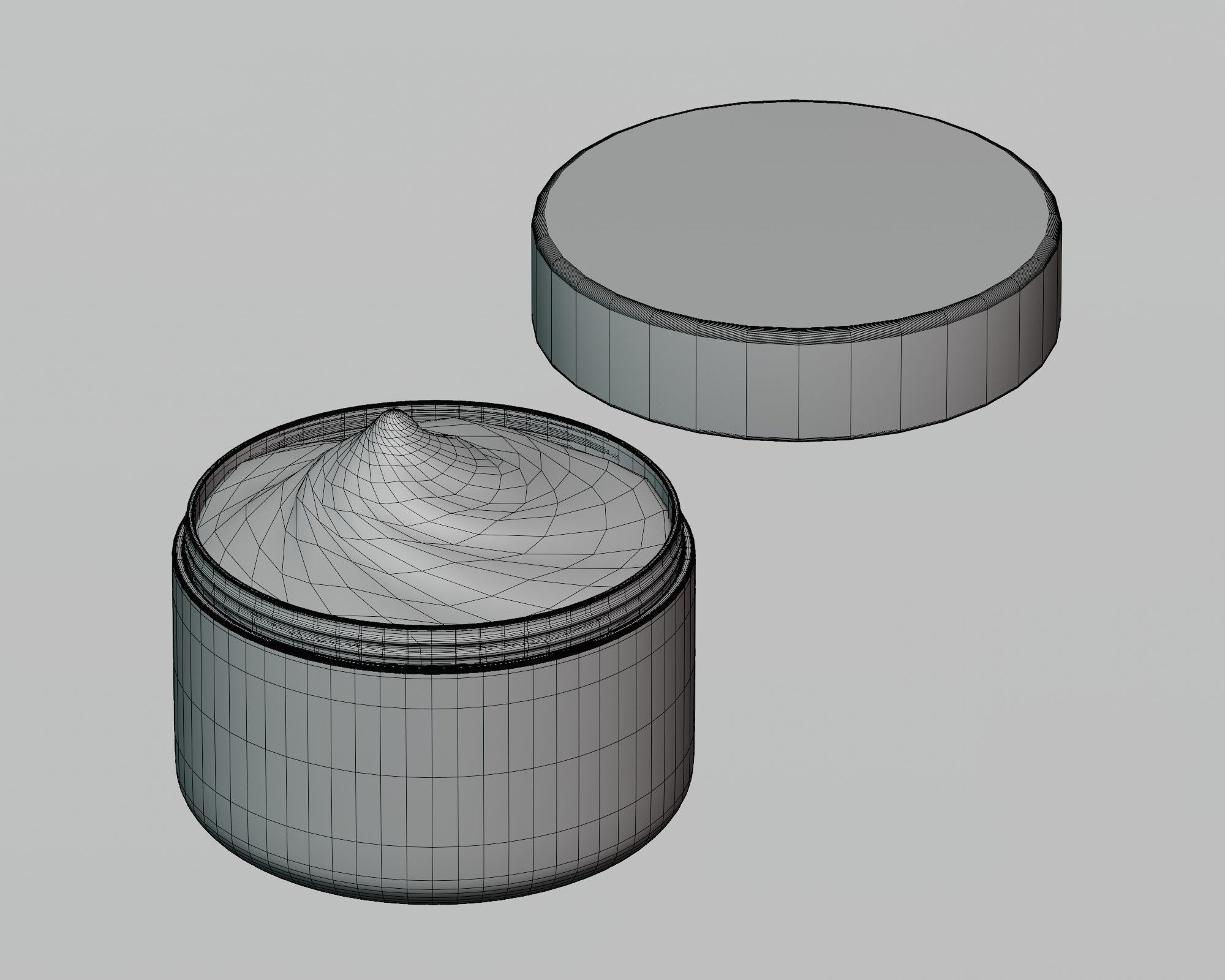 Cosmetics cream jar Low-poly 3D model_4