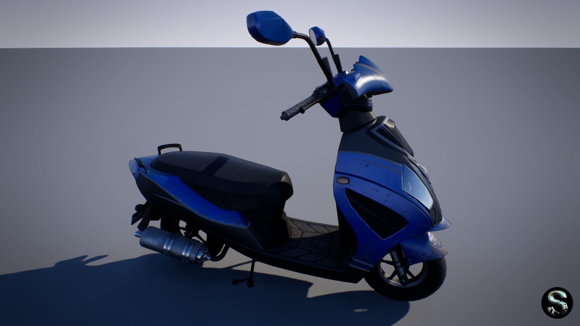 Scooter Low-poly 3D model_4
