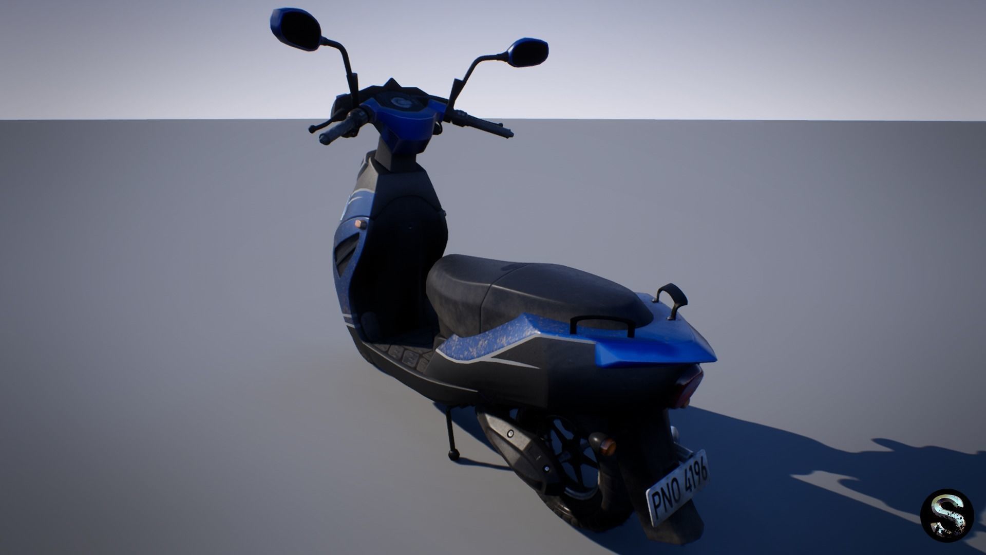Scooter Low-poly 3D model_2