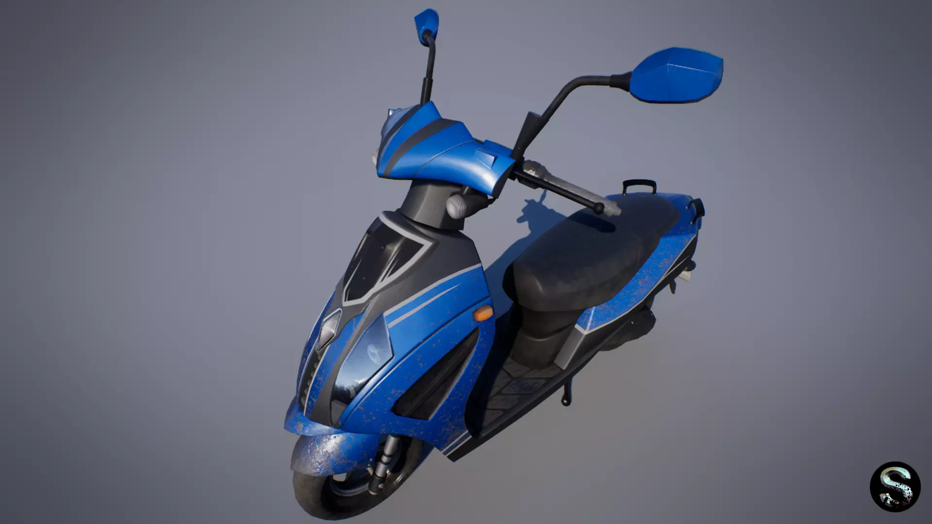 Scooter Low-poly 3D model_0