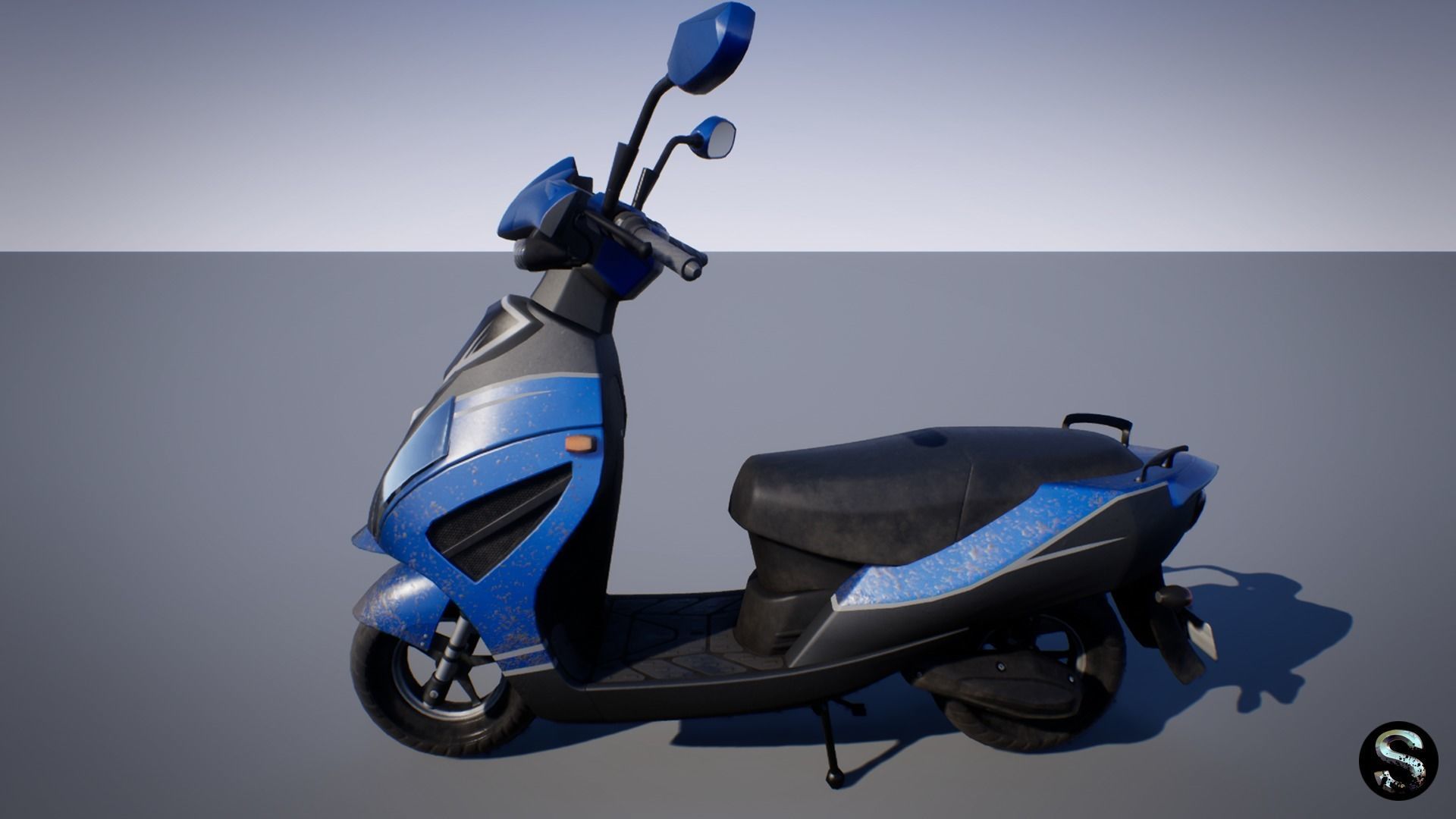 Scooter Low-poly 3D model_1