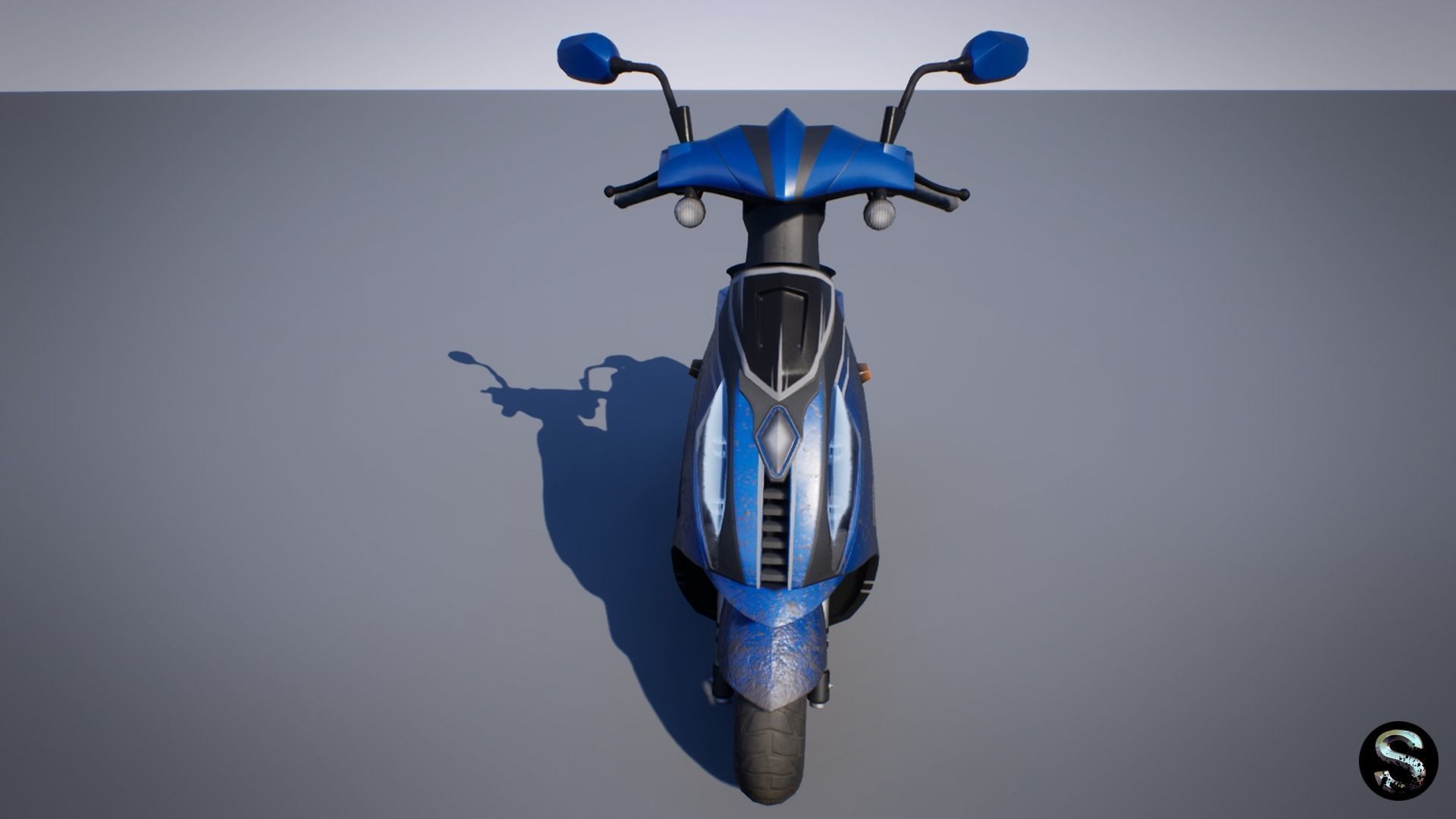 Scooter Low-poly 3D model_5