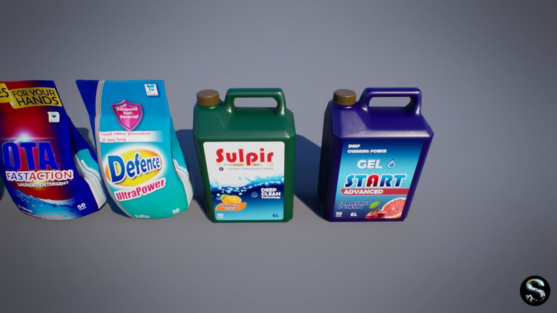 Washing Powder Low-poly 3D model_4