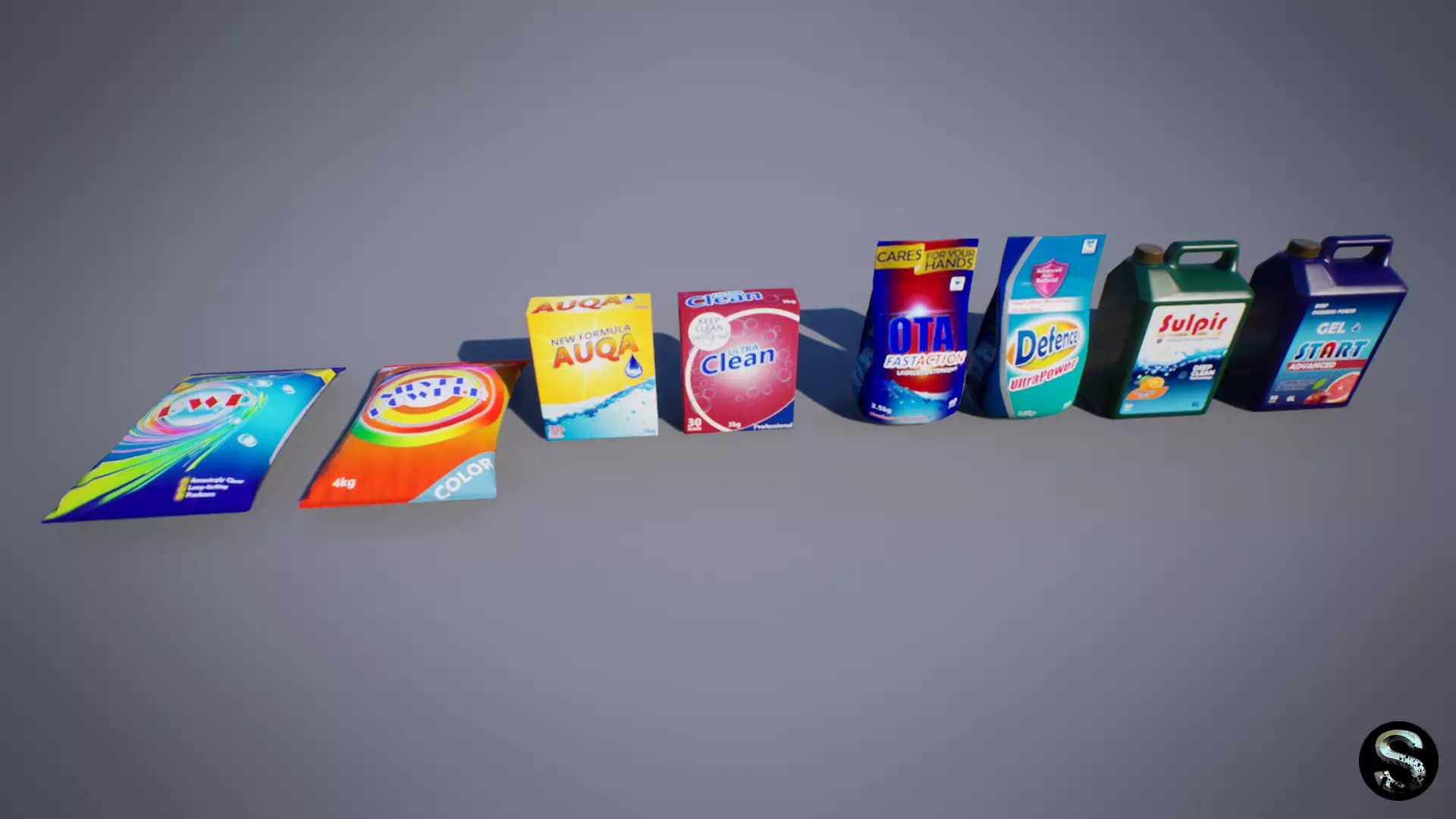 Washing Powder Low-poly 3D model_0