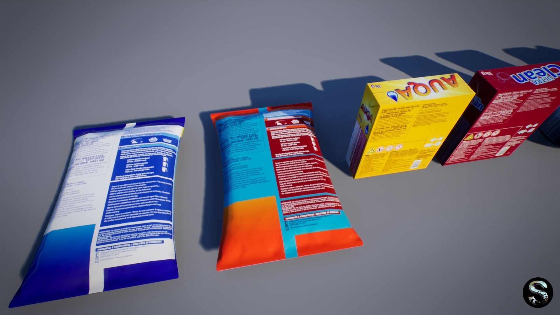 Washing Powder Low-poly 3D model_5