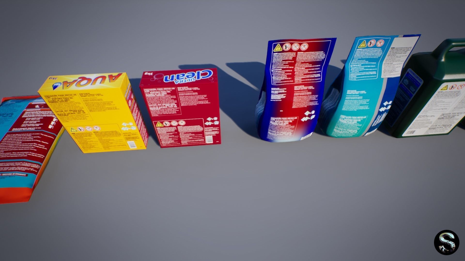 Washing Powder Low-poly 3D model_6