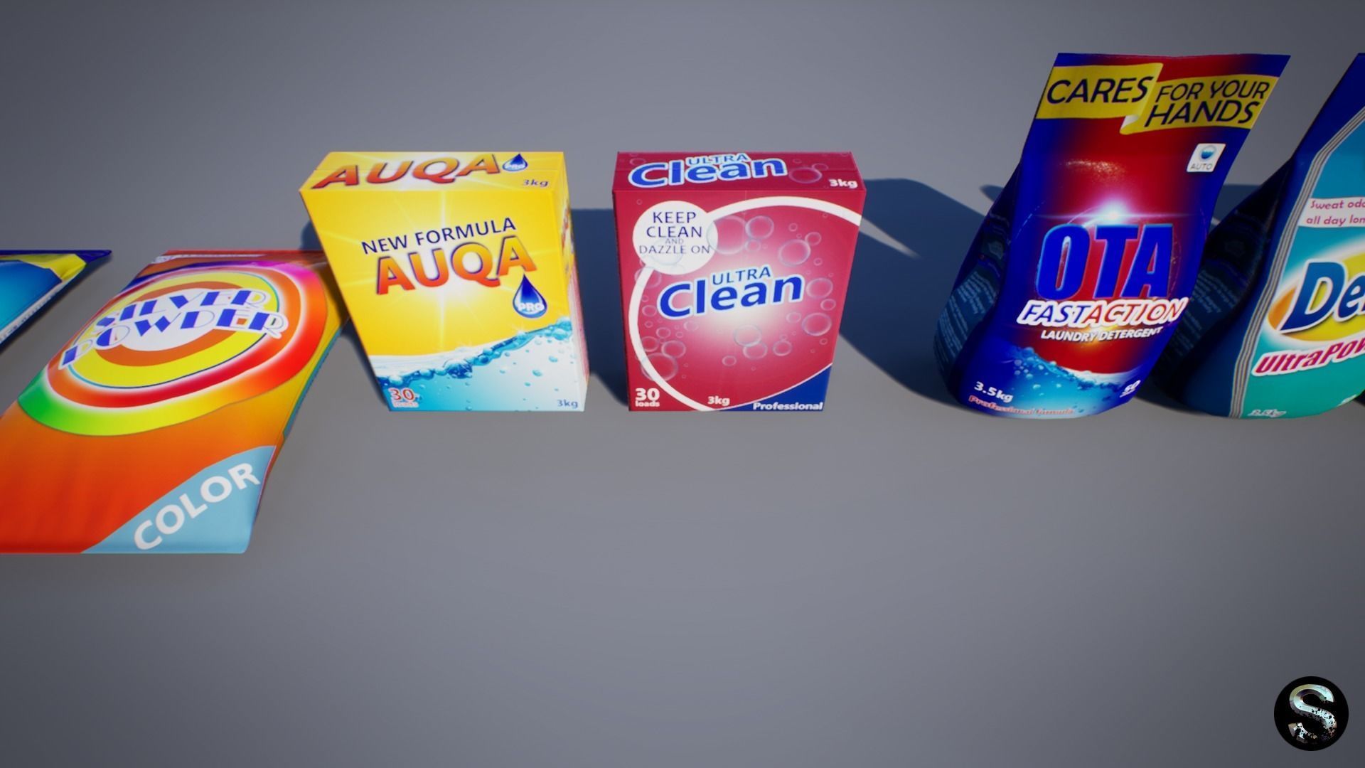 Washing Powder Low-poly 3D model_2
