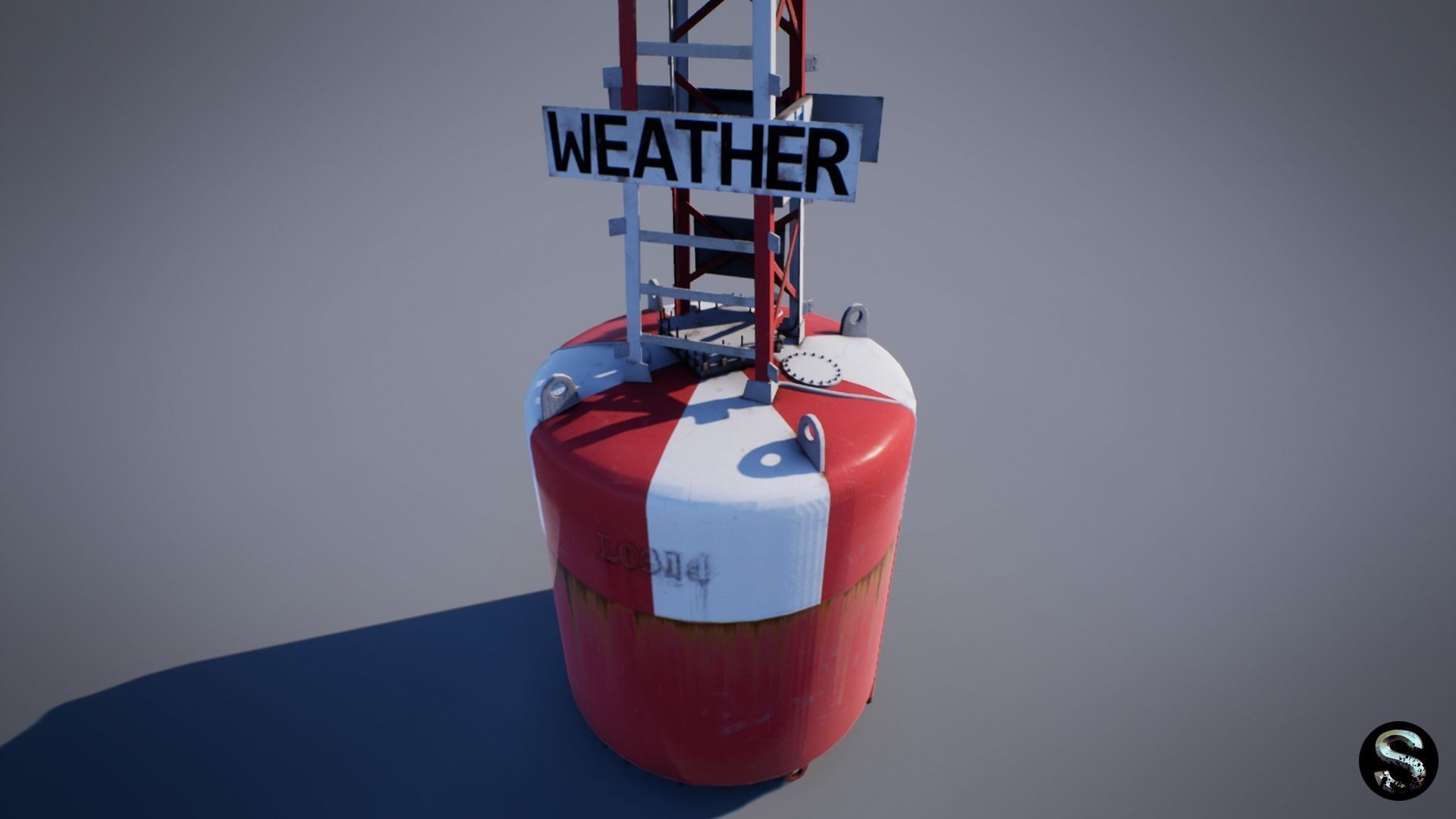 Weather Buoy Low-poly 3D model_2