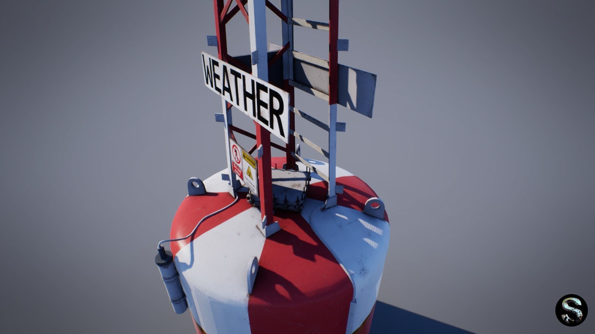 Weather Buoy Low-poly 3D model_7