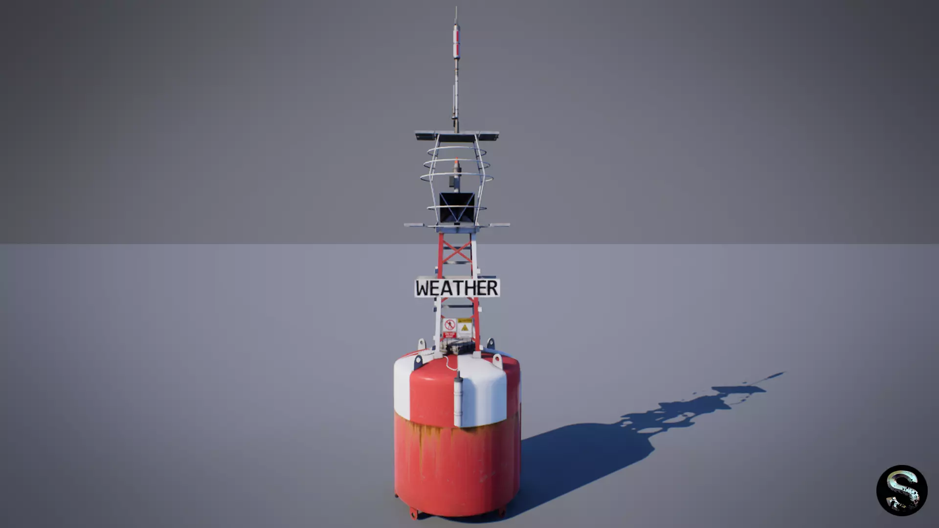 Weather Buoy Low-poly 3D model_0