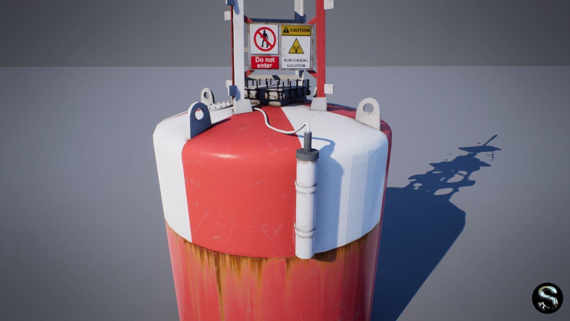 Weather Buoy Low-poly 3D model_8