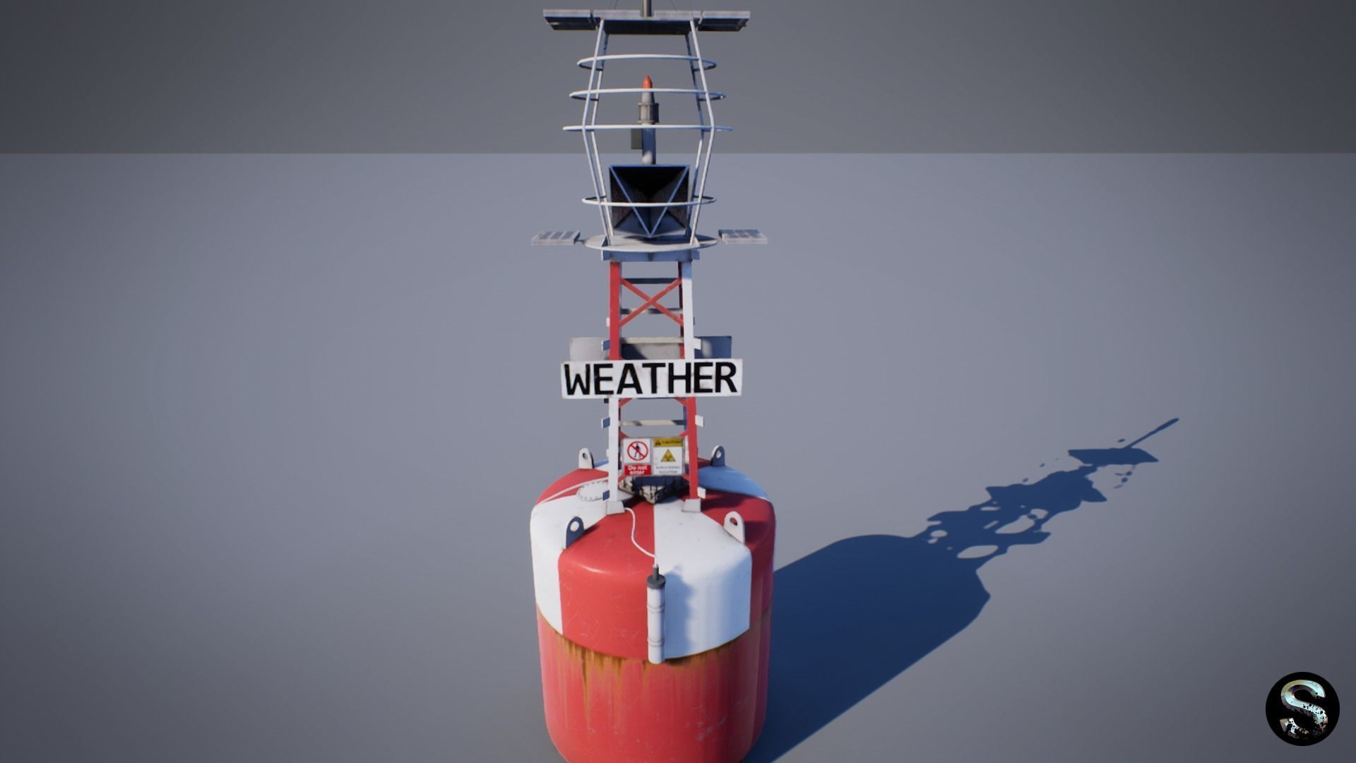 Weather Buoy Low-poly 3D model_1