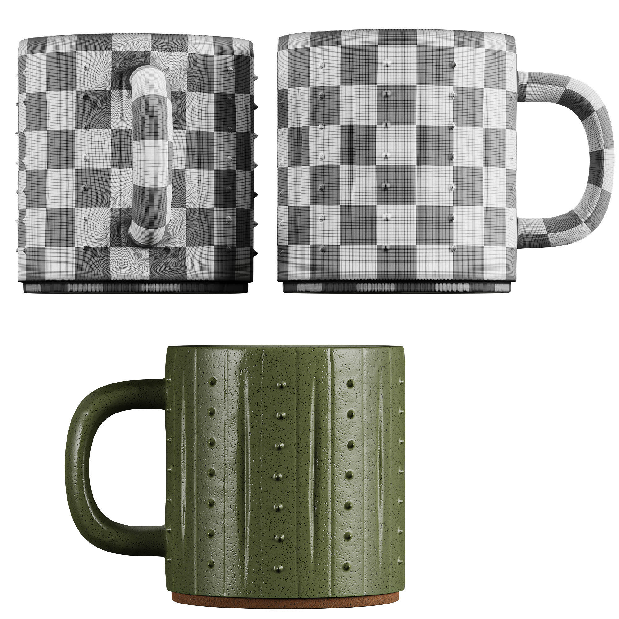 Cactus Decorative Set 3D model_4