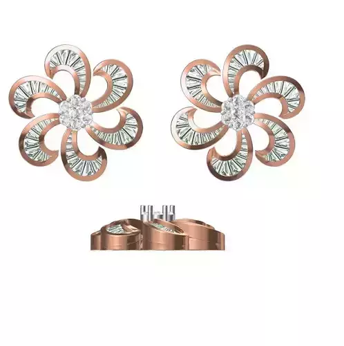 Women Diamond Earrings STL FBX JCD Details