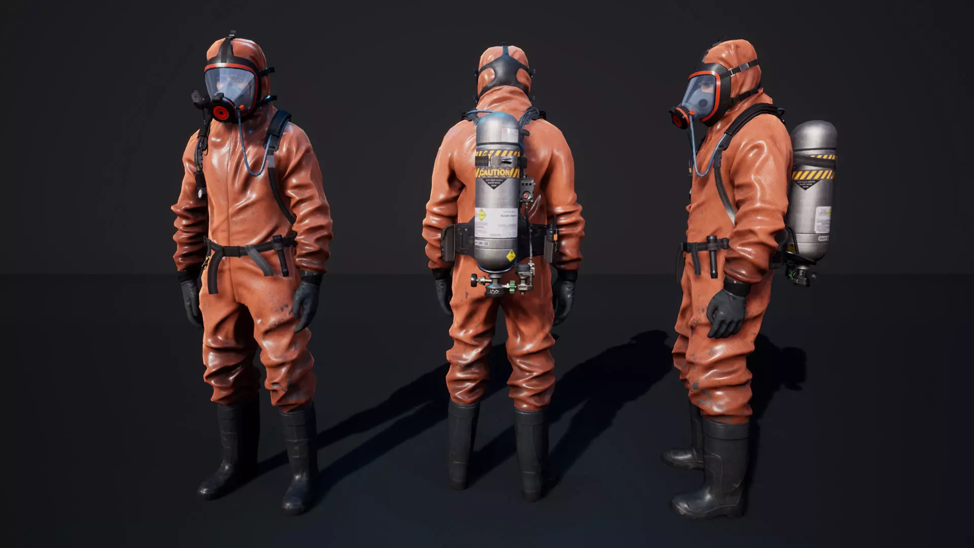 Hazmat Suit Low-poly 3D model_0