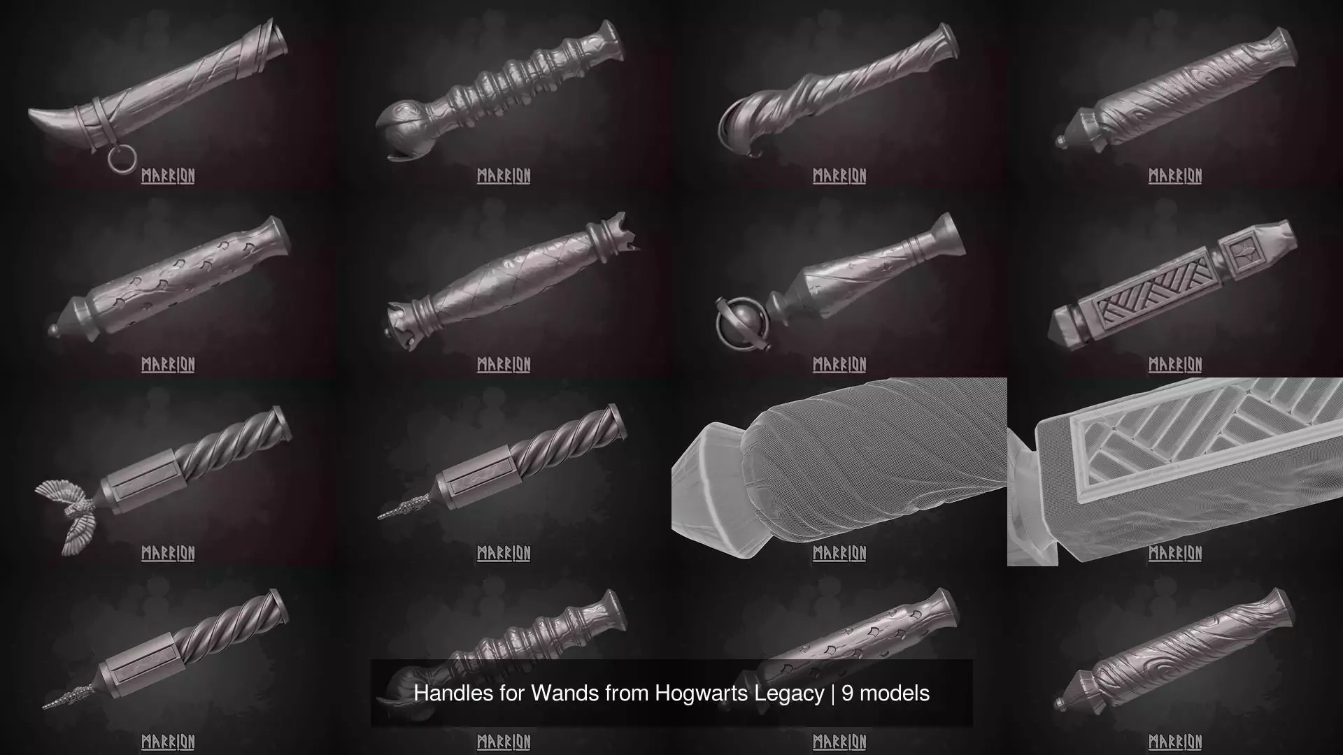 Handles for Wands from Hogwarts Legacy 3D Model Collection_1