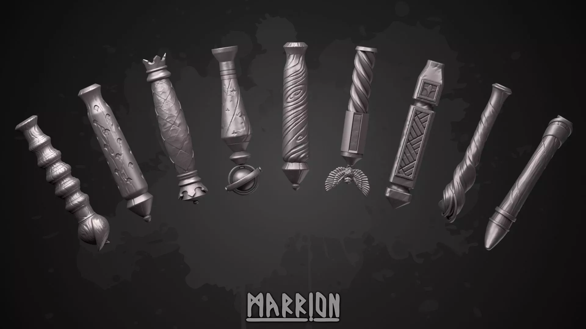 Handles for Wands from Hogwarts Legacy 3D Model Collection_0