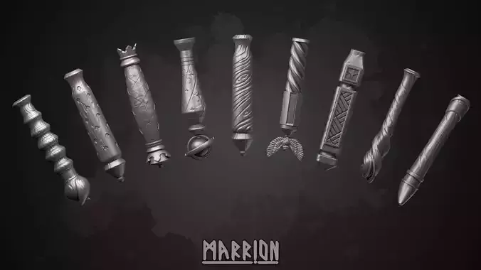 Handles for Wands from Hogwarts Legacy 3D Model Collection