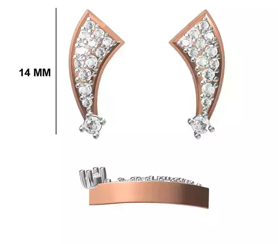 Women Diamond Earrings STL FBX JCD Details 3D print model