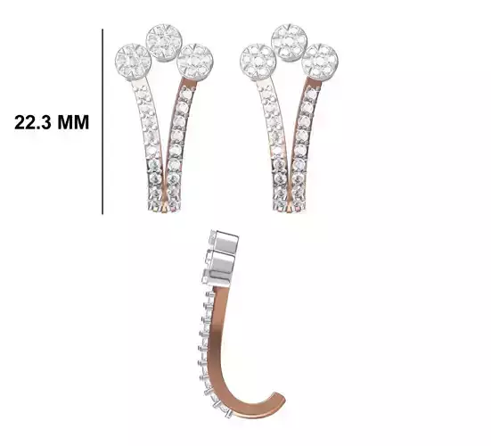 Women Diamond Earrings STL FBX JCD Details 3D print model