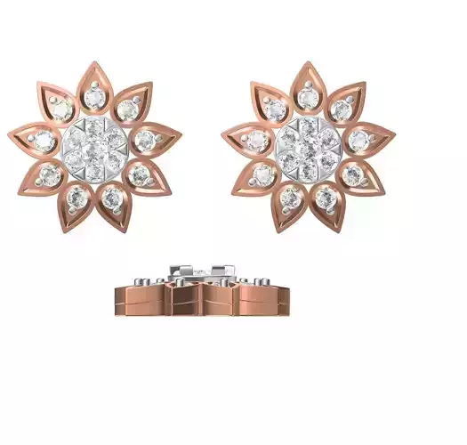 Women Diamond Earrings STL FBX JCD Details