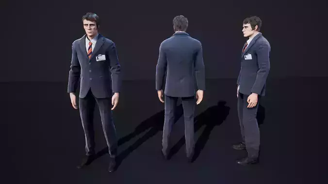 Man Character Casual Suit