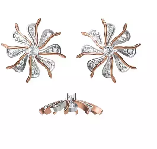 Women Diamond Earrings STL FBX JCD Details