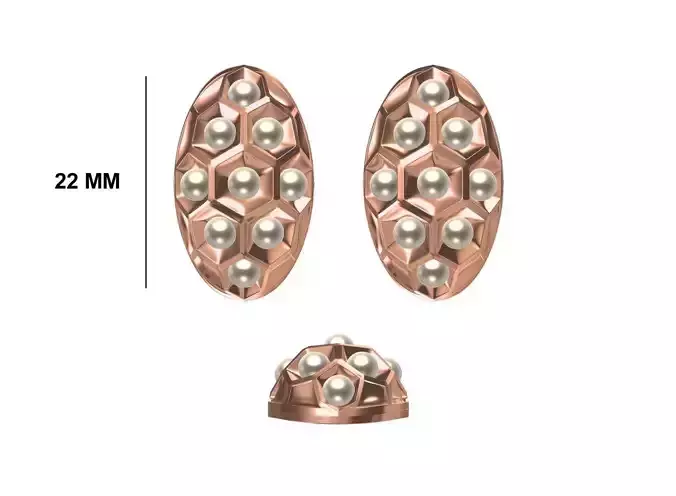 Women Diamond Earrings STL FBX JCD Details