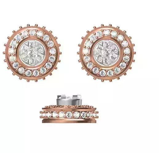 Women Diamond Earrings STL FBX JCD Details
