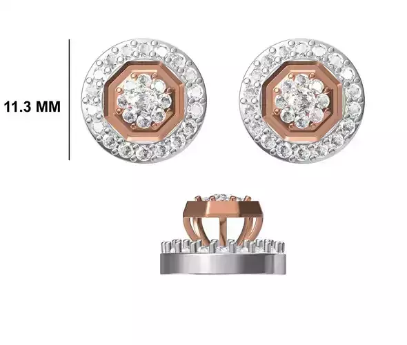 Women Diamond Earrings STL FBX JCD Details