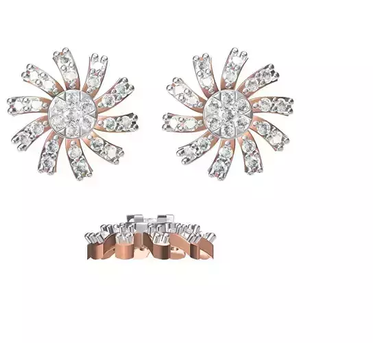 Women Diamond Earrings STL FBX JCD Details