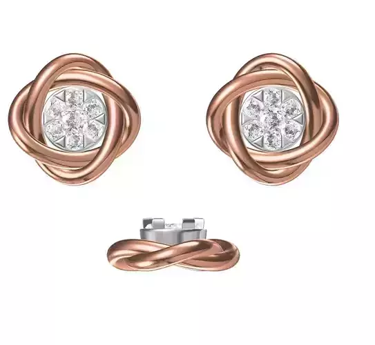 Women Diamond Earrings STL FBX JCD Details
