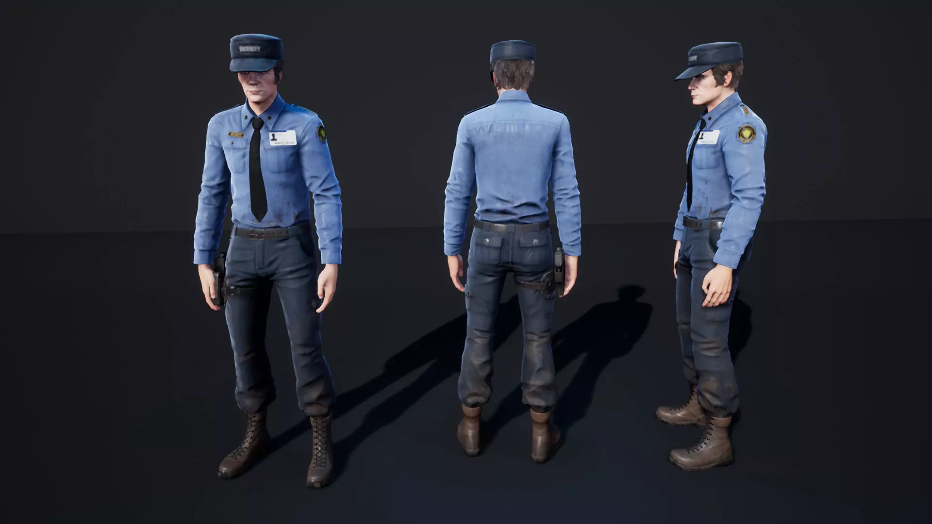 Policeman 1 Low-poly 3D model_0