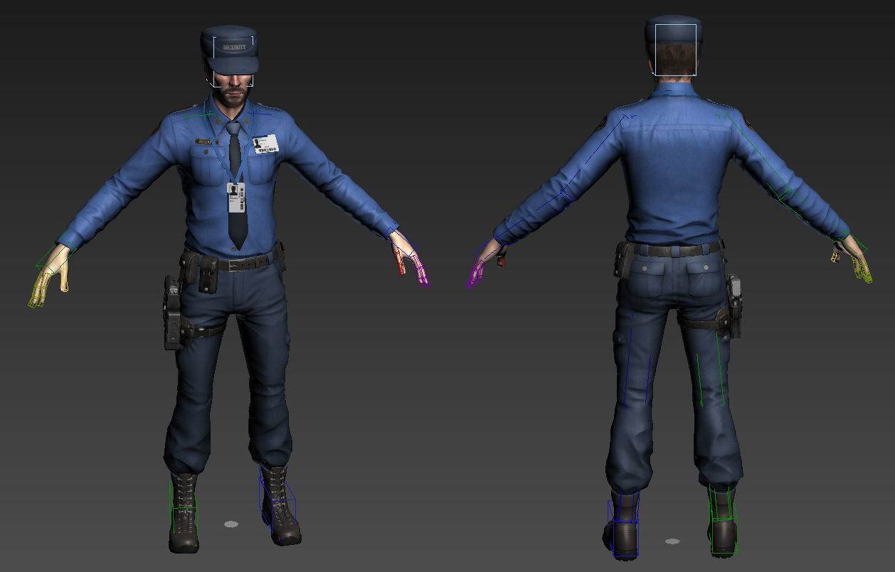 Policeman 1 Low-poly 3D model_2
