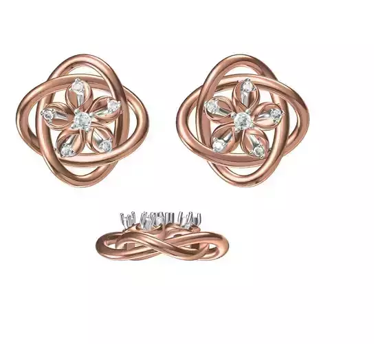 Women Diamond Earrings STL FBX JCD Details