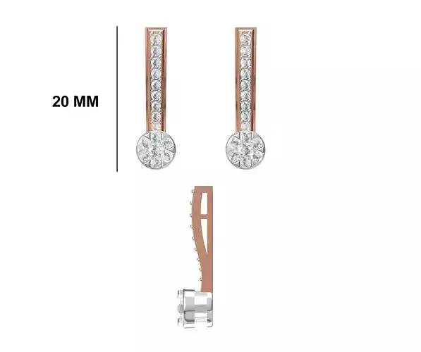Women Diamond Earrings STL FBX JCD Details 3D print model