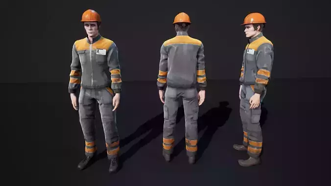 Worker Low-poly 3D model