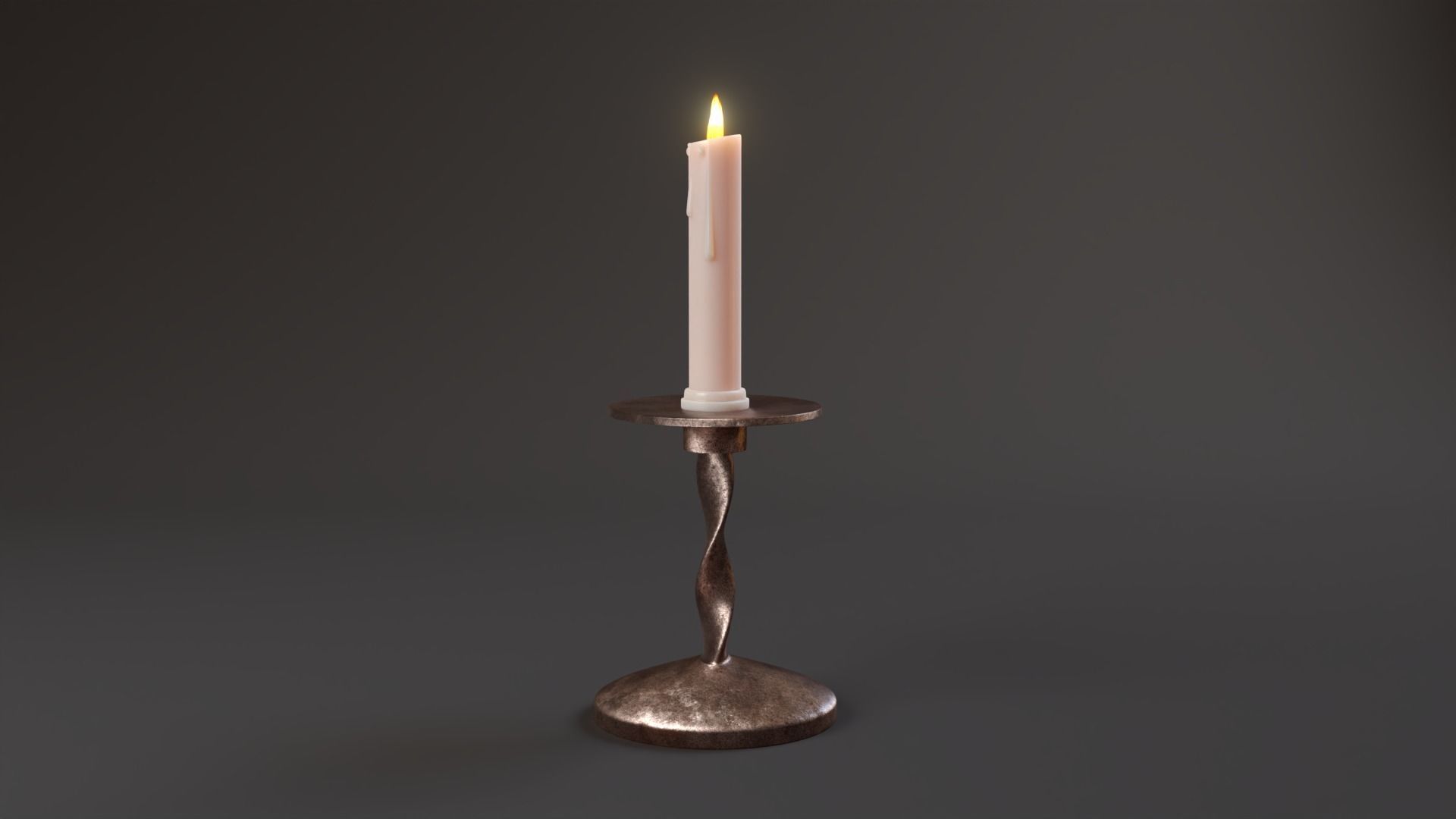 Candle With Stand 3D model_1