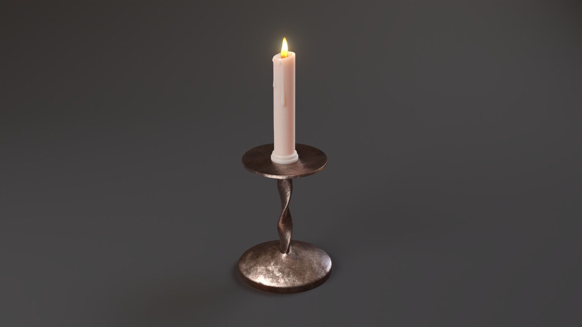 Candle With Stand 3D model_2