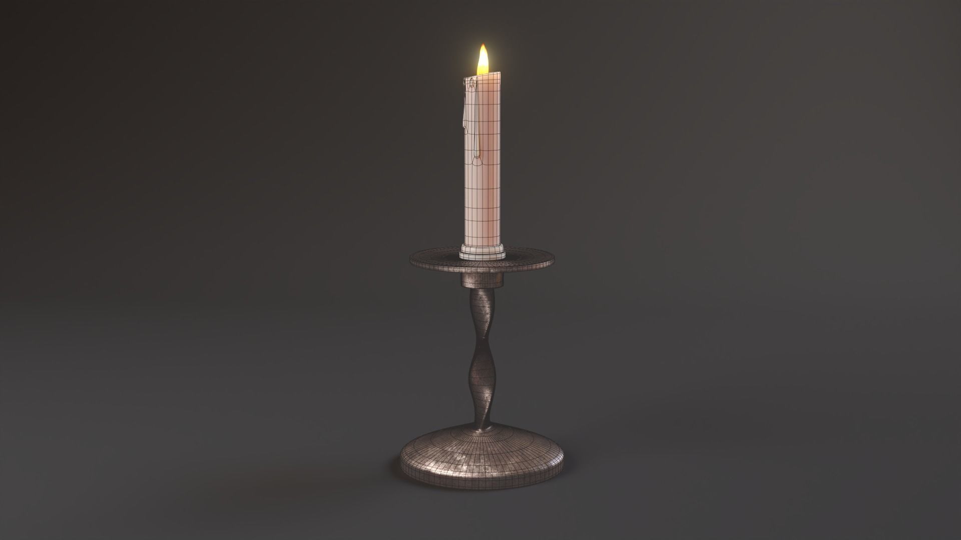 Candle With Stand 3D model_8