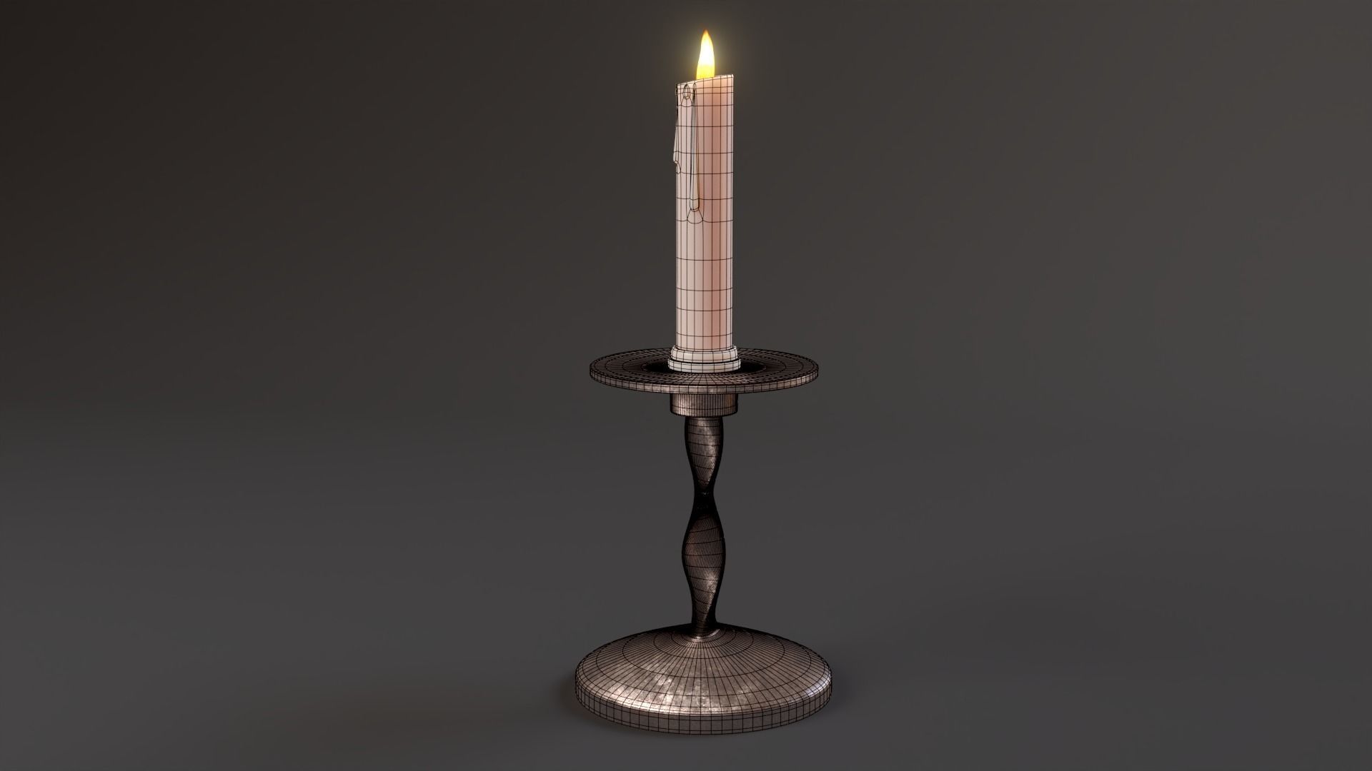 Candle With Stand 3D model_7