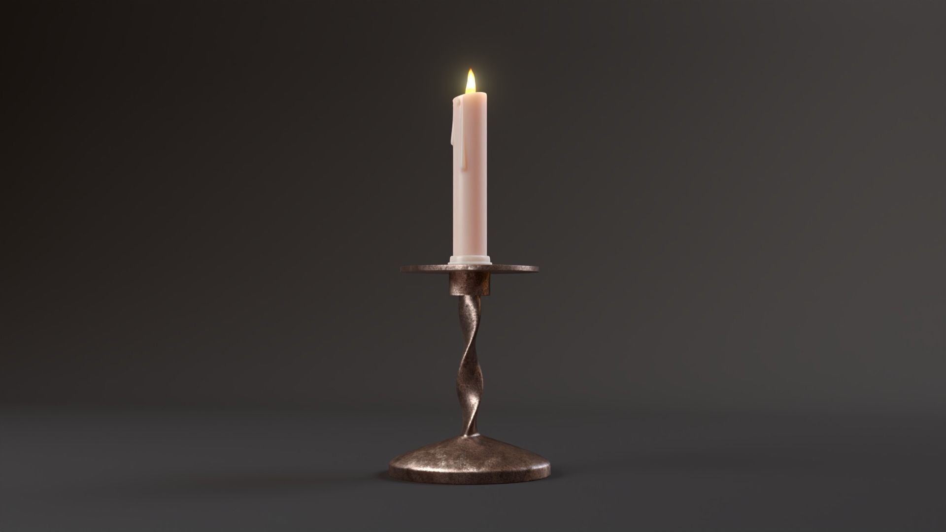 Candle With Stand 3D model_3