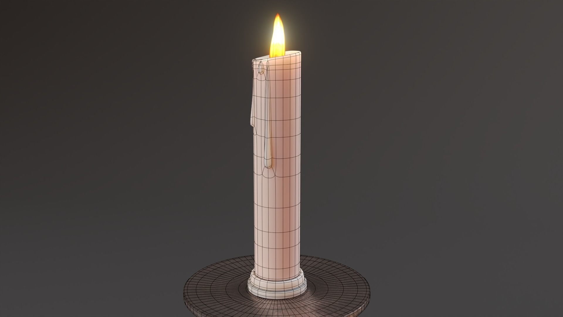 Candle With Stand 3D model_10
