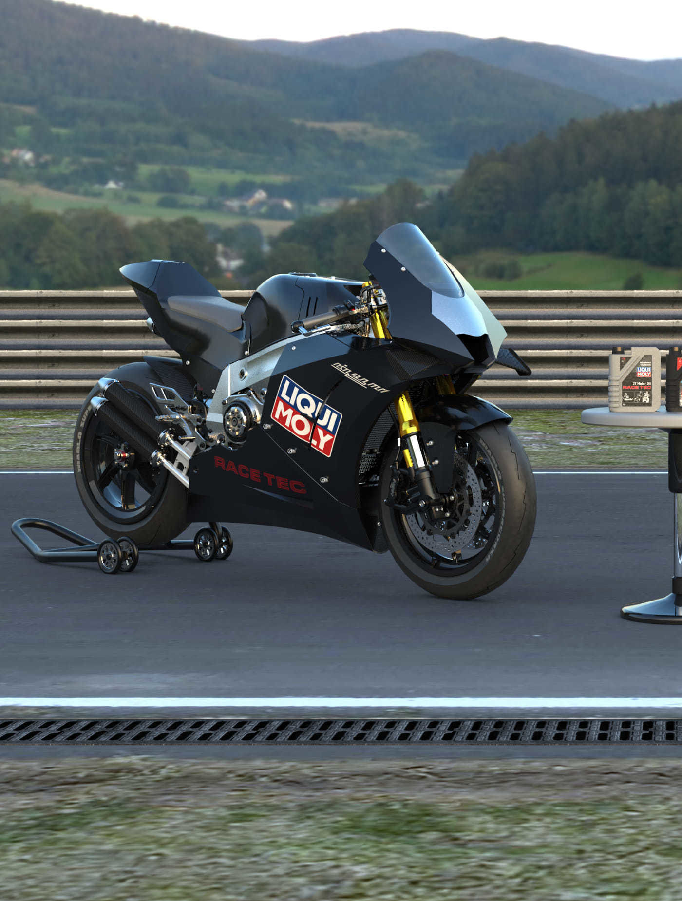 Race Bike Motorcycle Trisula 2 Stroke 3 Cylinder 3D model_1