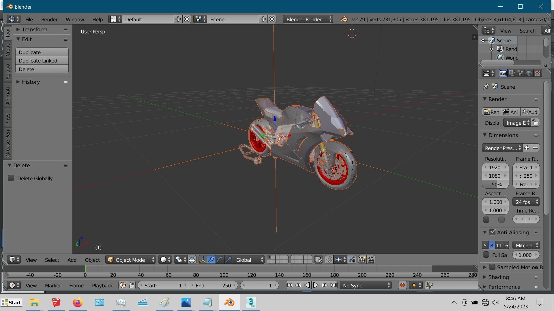 Race Bike Motorcycle Trisula 2 Stroke 3 Cylinder 3D model_4