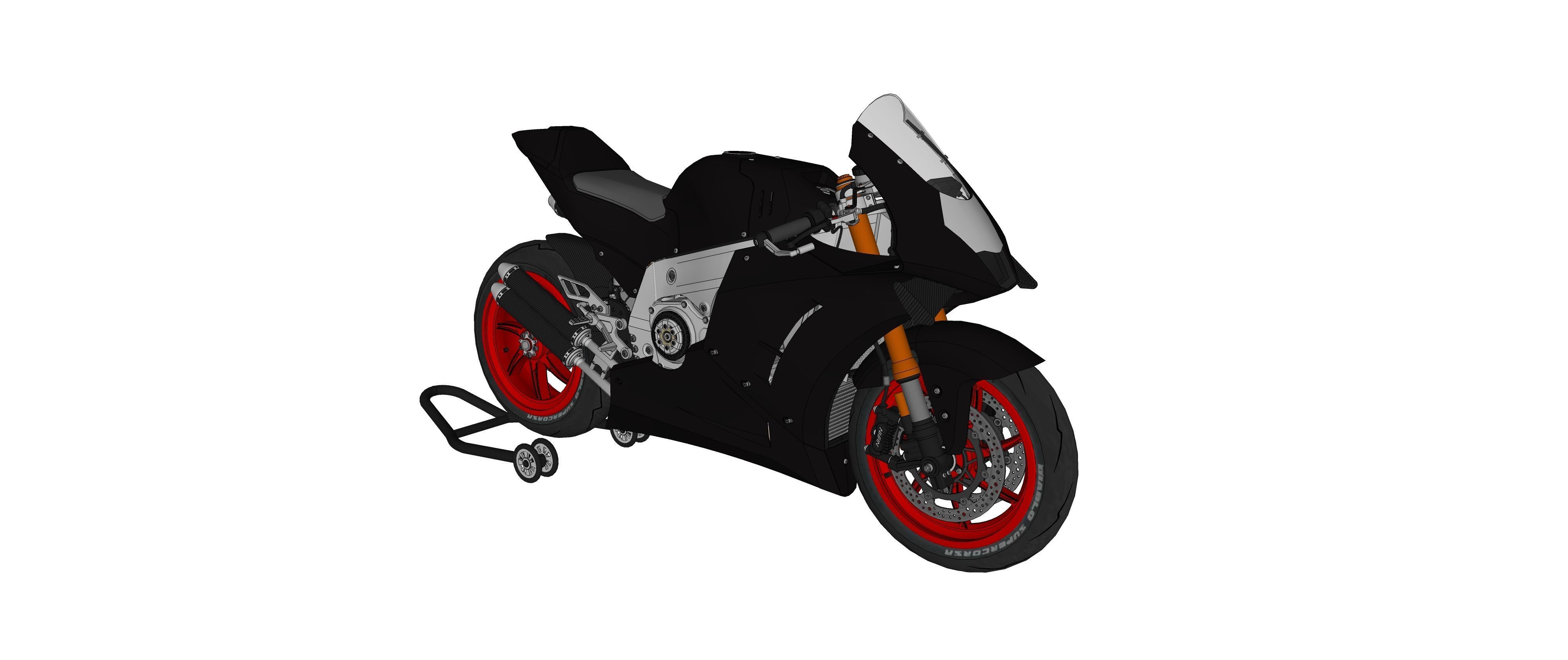Race Bike Motorcycle Trisula 2 Stroke 3 Cylinder 3D model_14