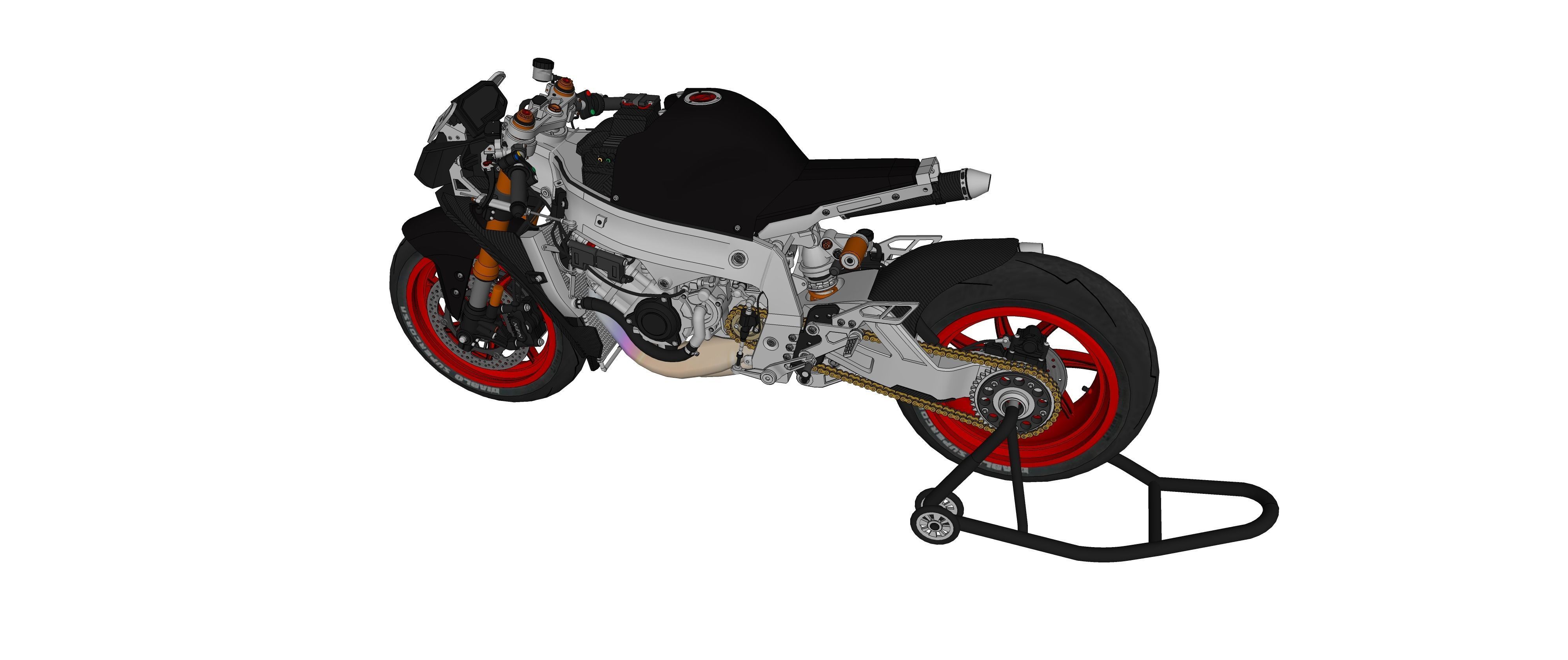 Race Bike Motorcycle Trisula 2 Stroke 3 Cylinder 3D model_16