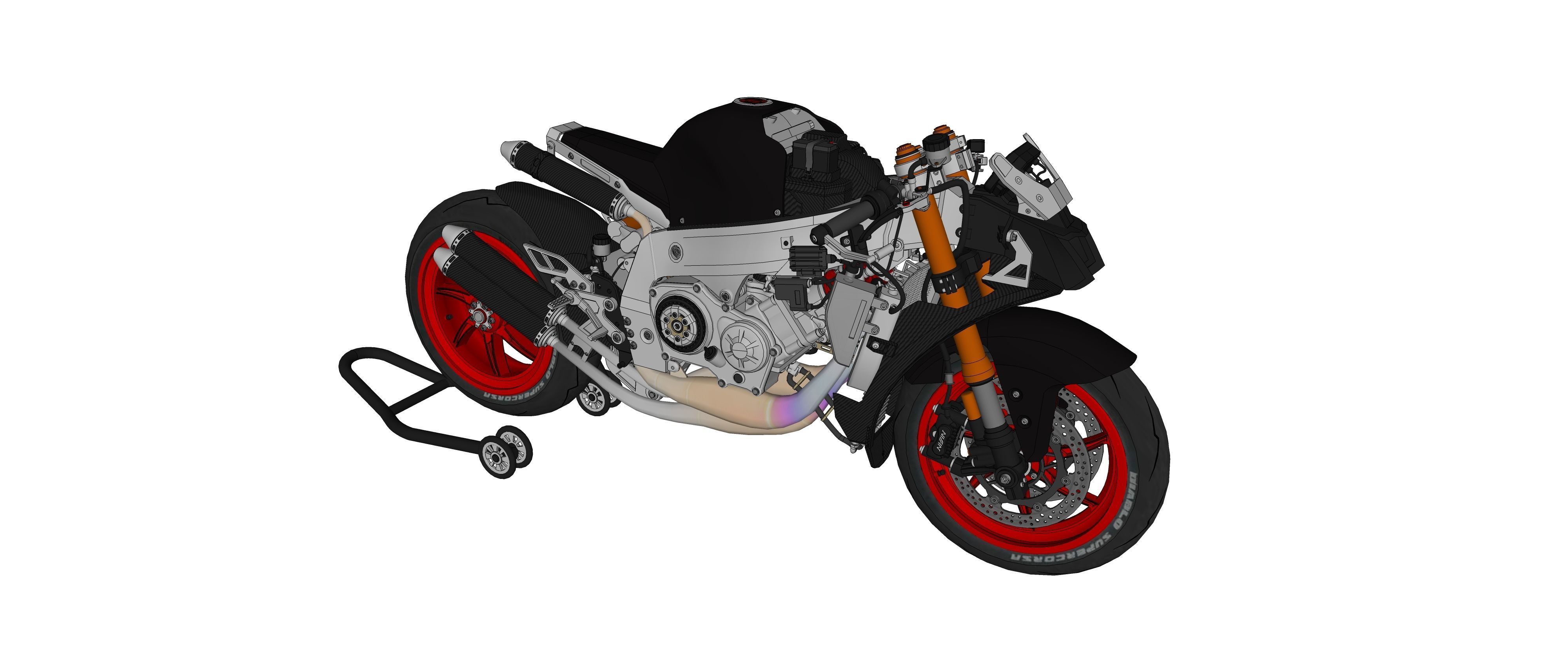 Race Bike Motorcycle Trisula 2 Stroke 3 Cylinder 3D model_17